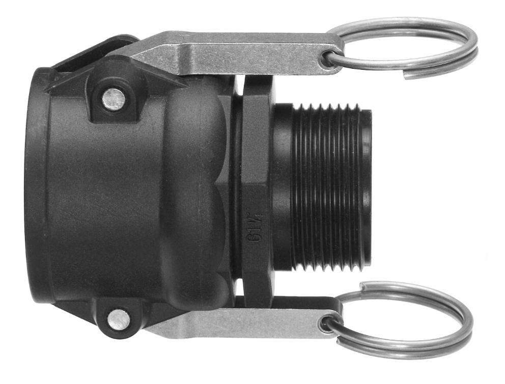 POLYPROPYLENE CAM-LOCK ADAPTER, 1 1/4