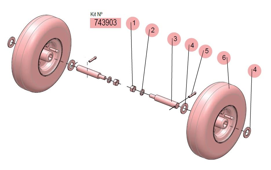 Ø260MM PNEUMATIC WHEELS KIT