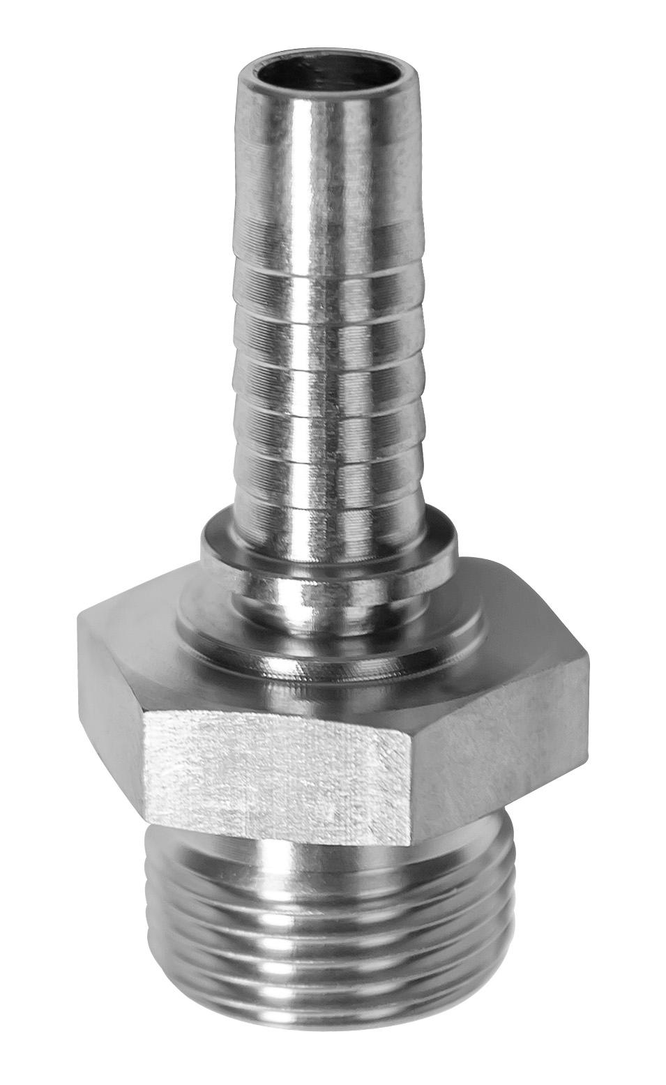 STAINLESS STEEL HYDRAULIC ADAPTER, HOSE BARB Ø 13 MM – 3/4